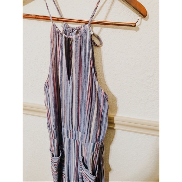 Striped Smocked Jumpsuit - Picture 3 of 4